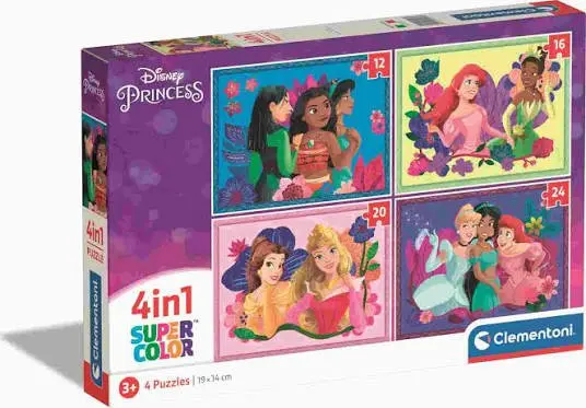 Clementoni - Puzzle 4v1 Disney princezny (12+16+20+24 dílků)