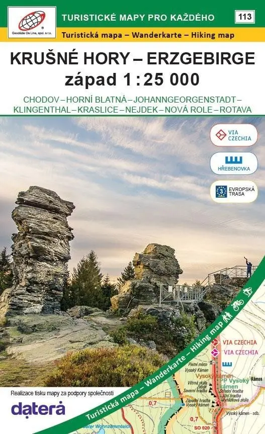 Krušné hory - Erzgebirge, západ 1 : 25 000 (Chodov, Horní Blatná, Johanngeorgenstat, Kling