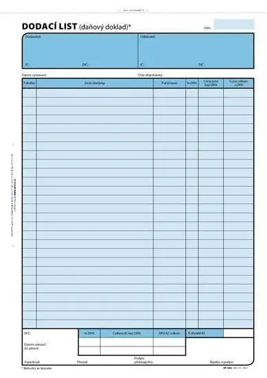 Dodací list, A4, 100 listů