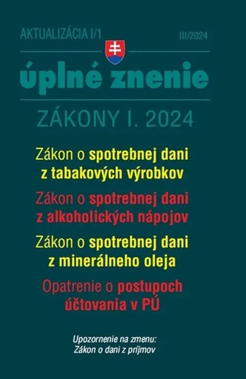 Aktualizácia I/1 2024 Daňové a účtovné zákony
