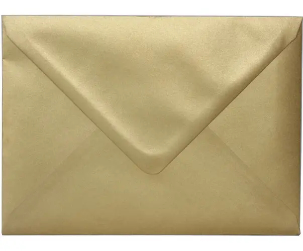 50 ks OBÁLKA METALICKÁ ZLATÁ STARÁ 130x130 mm 100 gm2 šípová klopa