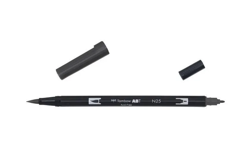 Tombow Oboustranný štětcový fix ABT - lamp black
