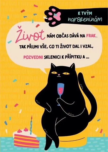 Hrací přání k narozeninám - Černá kočka - Albi