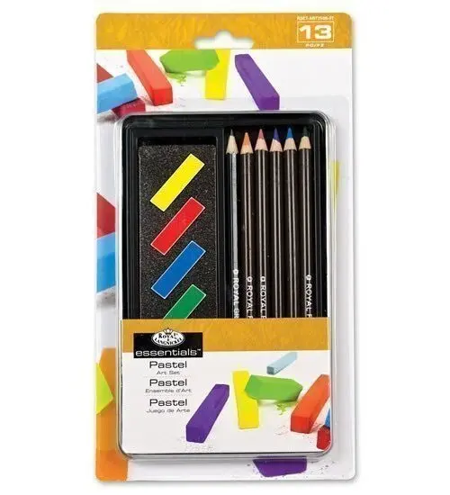 Sada na kreslení - pastely a tužky Essentials v plechu / 13 dílná
