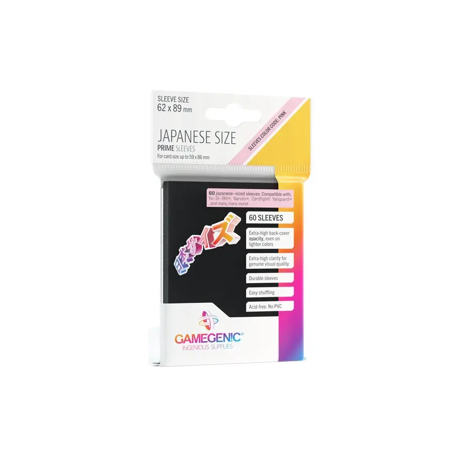 Gamegenic: 62x89 mm PRIME Japanese Sized Sleeves Black (60)