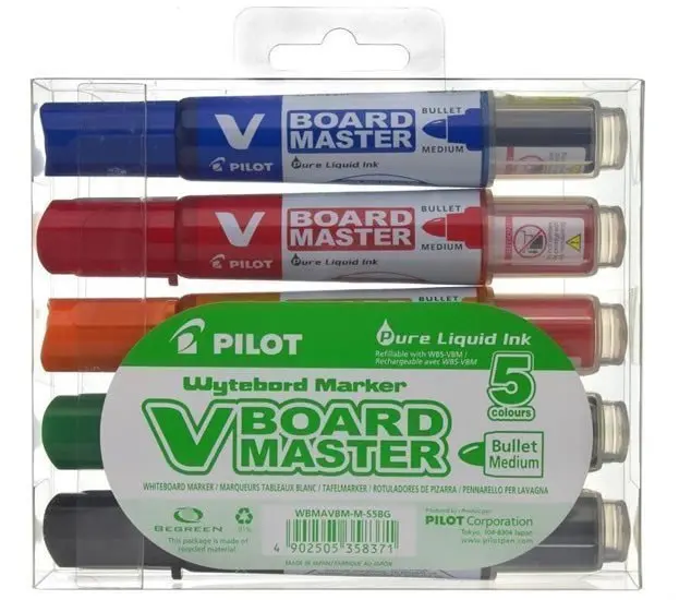 Pilot V-Board Master Popisovač na bílé tabule - sada 5 barev