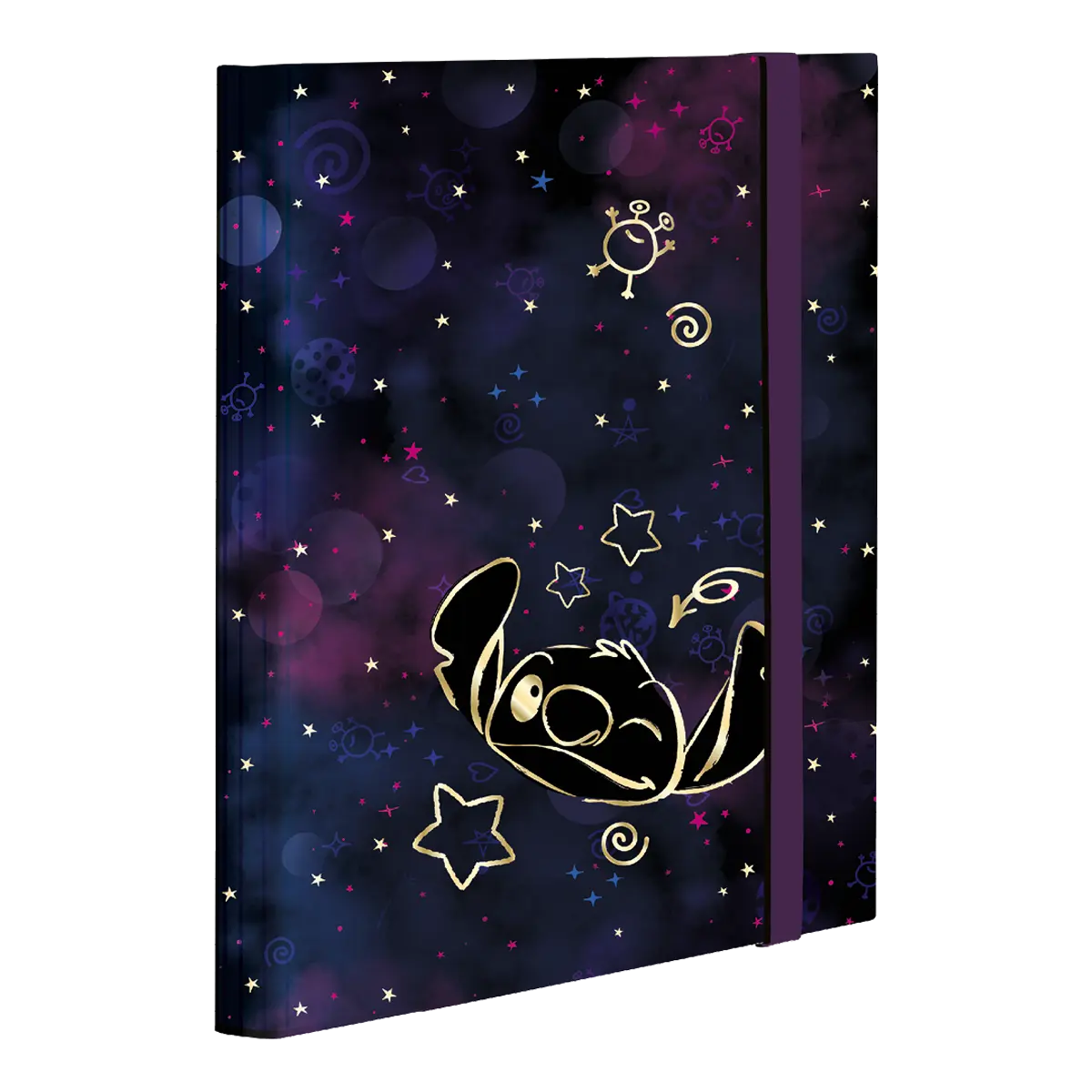 Školní box na sešity s gumičkou Colorino A4 - Stitch Gold
