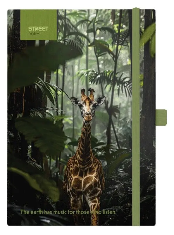 Blok A6, 100l, 80g, linkovaný - Animals Giraffe s gumou