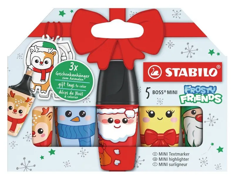 Zvýrazňovač - STABILO BOSS MINI Frosty Friends - 5ks
