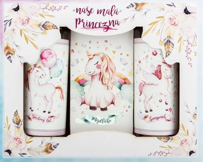 Bohemia Gifts Dárkové balení Naše malá princezna – sprchový gel, šampon a mýdlo