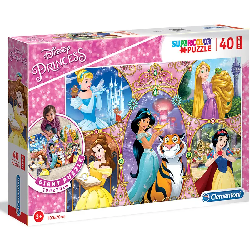 Clementoni Puzzle Supercolor Princezny Floor / 40 dílků - Schleich