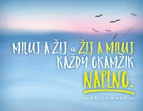 Magnet na lednici - Miluj a žij a žij a miluj každý okamžik naplno - Sri Chinmoy