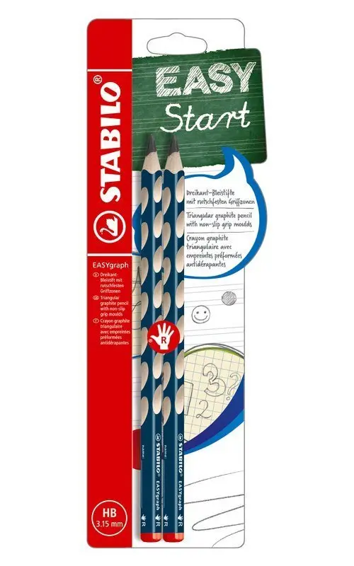 Tužka STABILO EASYgraph HB petrolejová pro praváky, 2 ks Blister