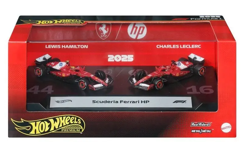Angličák How Wheels Premium Race 2 pack set 9 Ferrari
