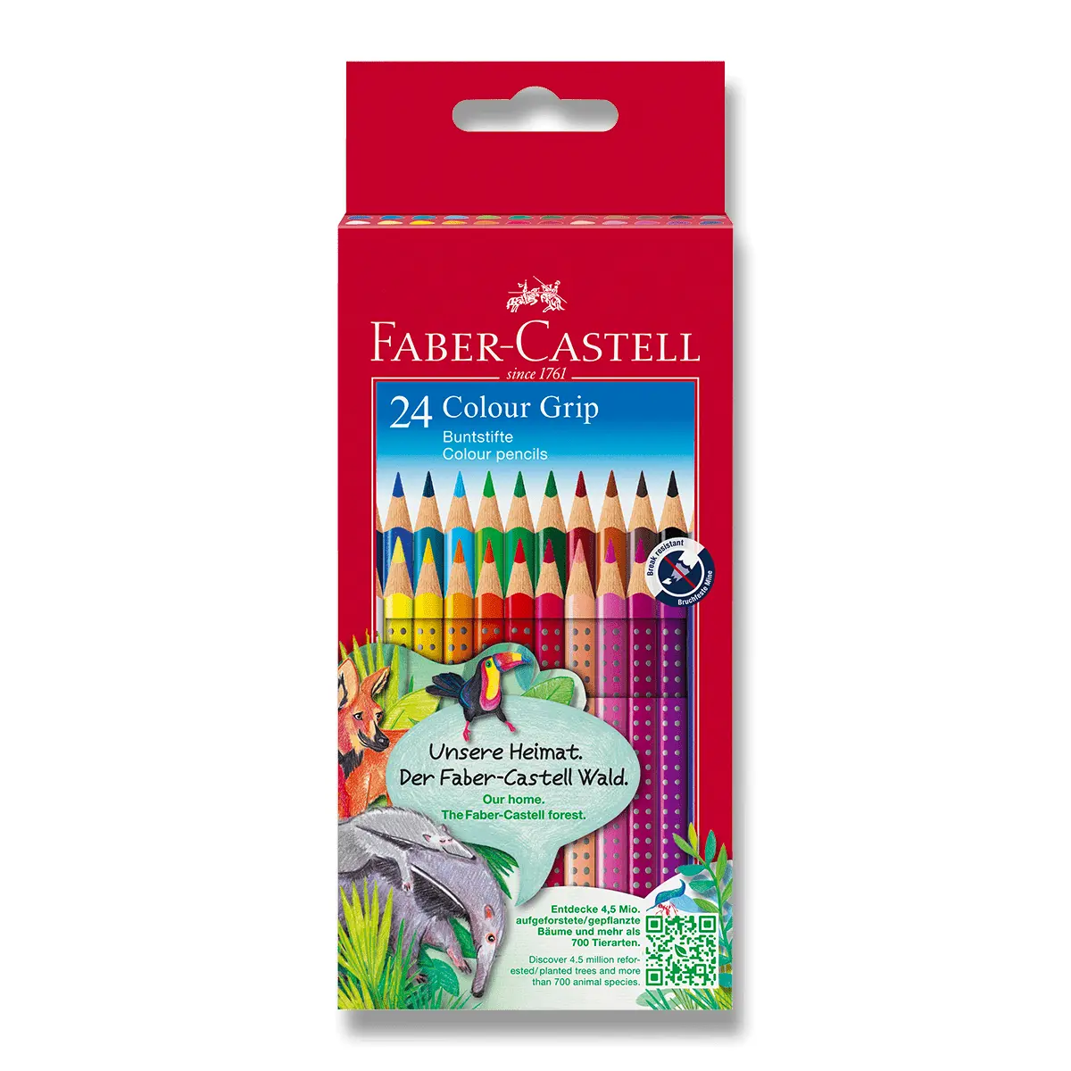 Pastelky trojhranné Faber-Castell GRIP 2001, 24 barev