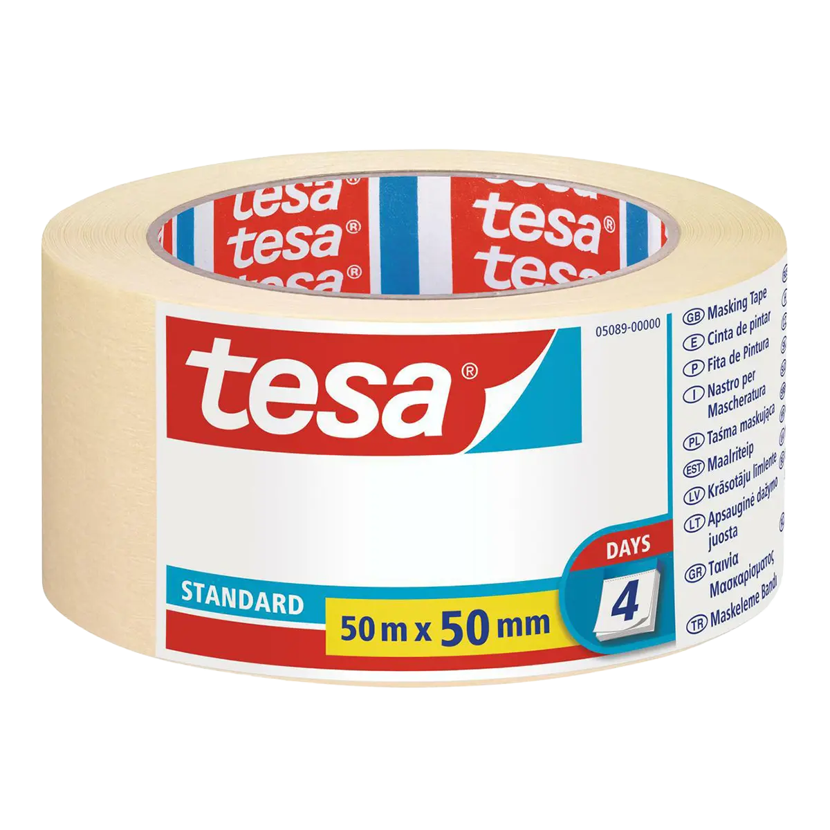 tesa maskovací páska standard, odstranění do 4 dnů, 50 m x 50 mm, smetanová