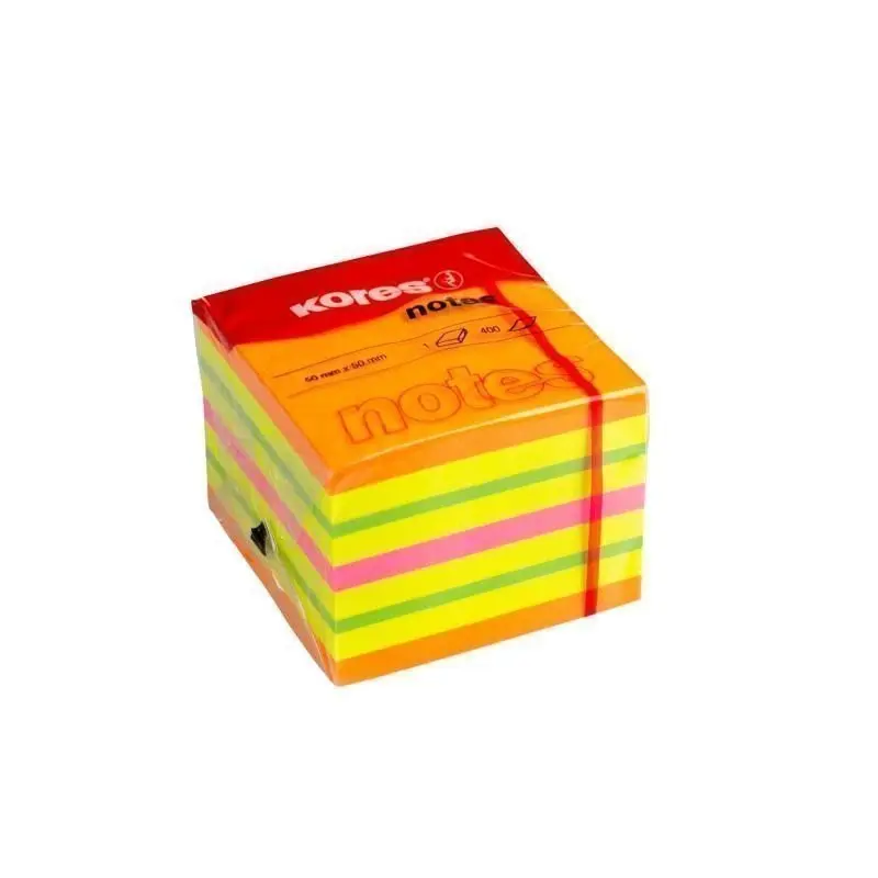 Kores Samolepicí bloček CUBO 50 × 50 mm - neonové barvy