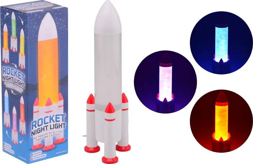 Johntoy Lampička Raketa led měnící barvy