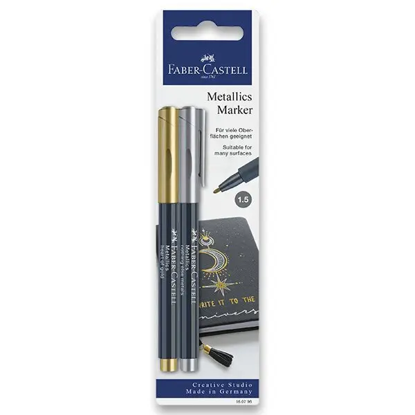 Faber-Castell Metallics - popisovač - zlatá a stříbrná