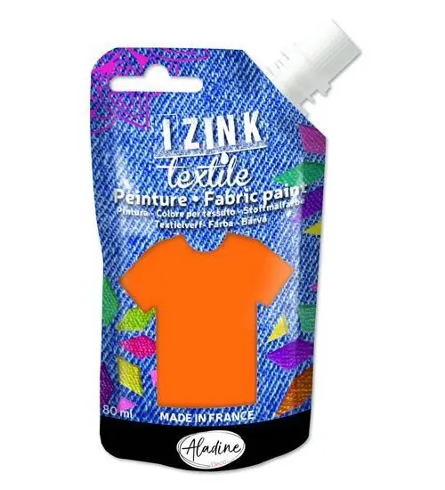 Textilní barva IZINK Textile - oranžová, 80 ml