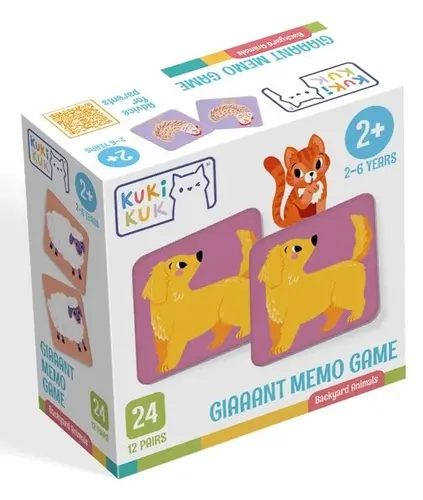 KukiKuk Giaaant Memo Game Backyard Animals