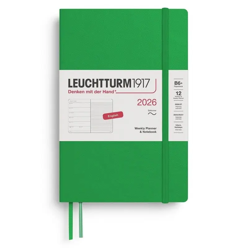 Weekly Planner & Notebook 2026 Paperback (B6+) Spring Leaf