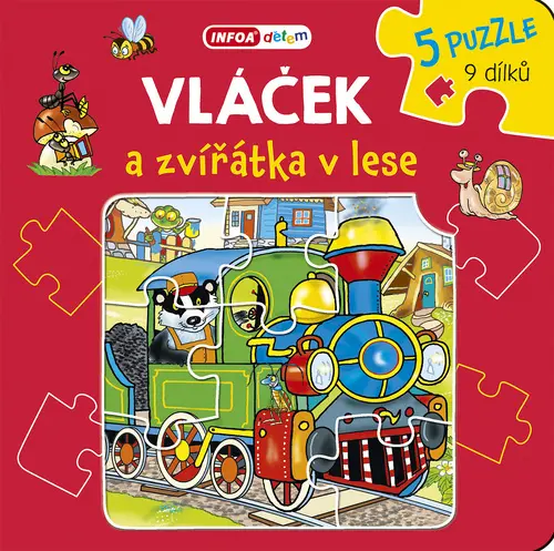 Vláček a zvířátka v lese – Knížkové puzzle - Pavlína Šamalíková