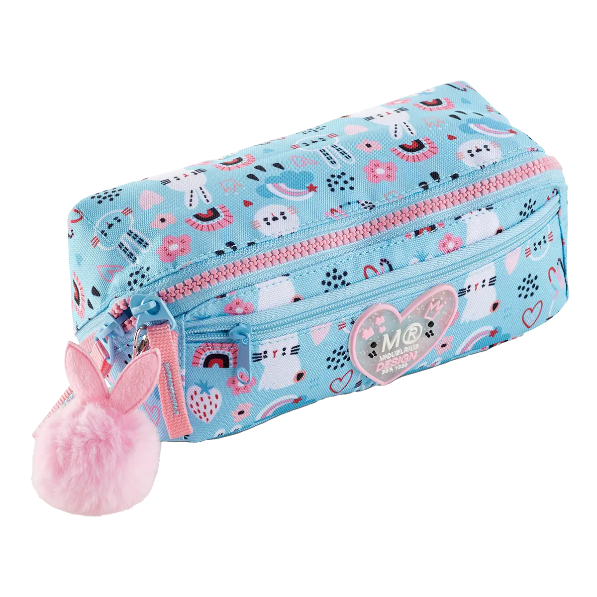 Miquelrius penál Bunny Bliss, Holdall, 2 kapsy, rPET, modro-růžový