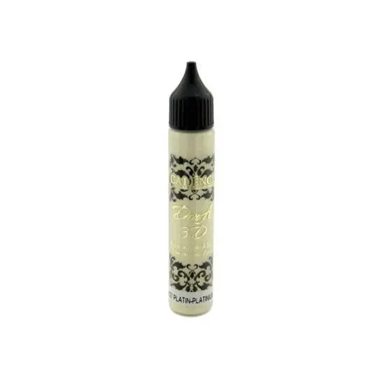 Metalická kontura a 3D barva Cadence Dora - platinová / 25 ml