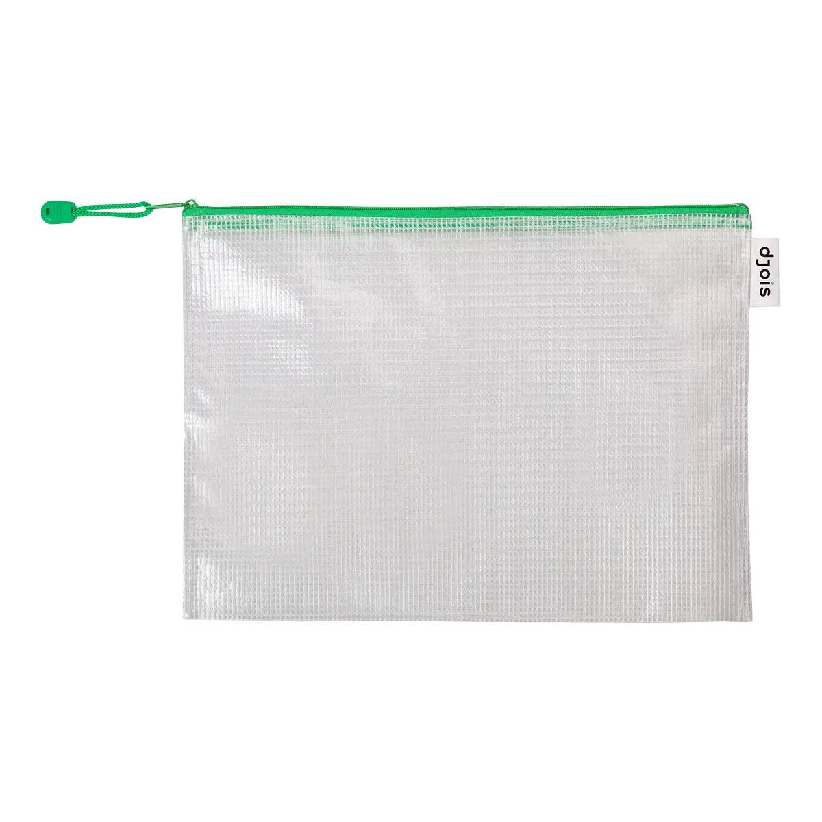 djois obálka se zipem, A4, PVC síťovina, zelená, 8 ks