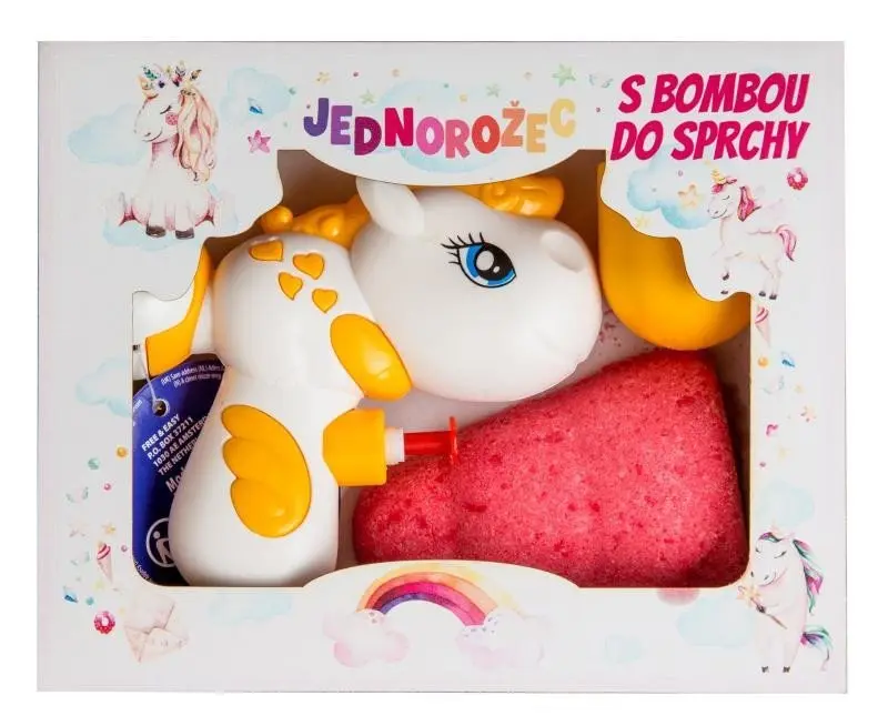 Kosmetická sada Jednorožec (šumivá bomba, vodní pistolka)