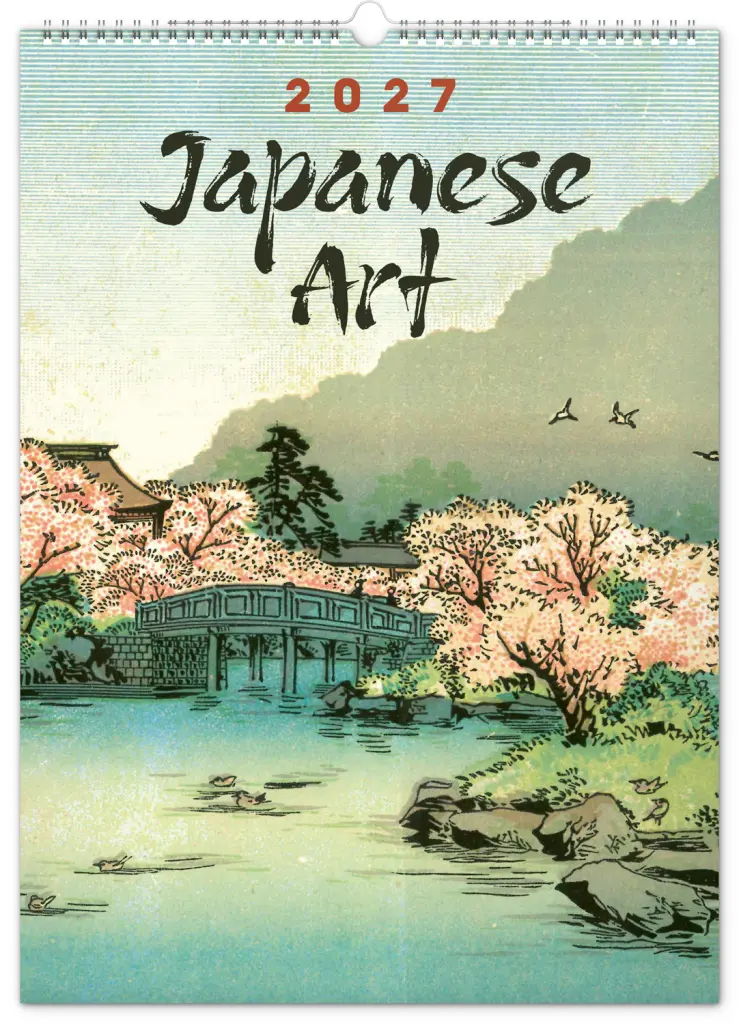 NOTIQUE Kalendář 2027 nástěnný: Vintage plakáty - japonské umění, 33 x 46 cm