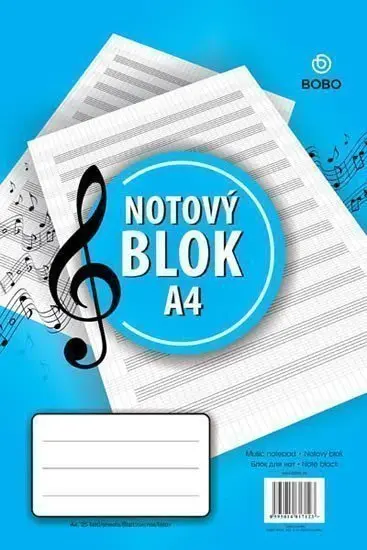 BOBO Sešit notový A4 25 listů