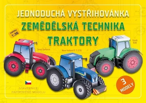 Jednoduchá vystřihovánka: zemědělská technika - traktory