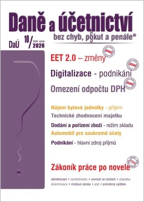 DaÚ 10/2026 EET 2.0 - změny v daních - Ladislav Jouza