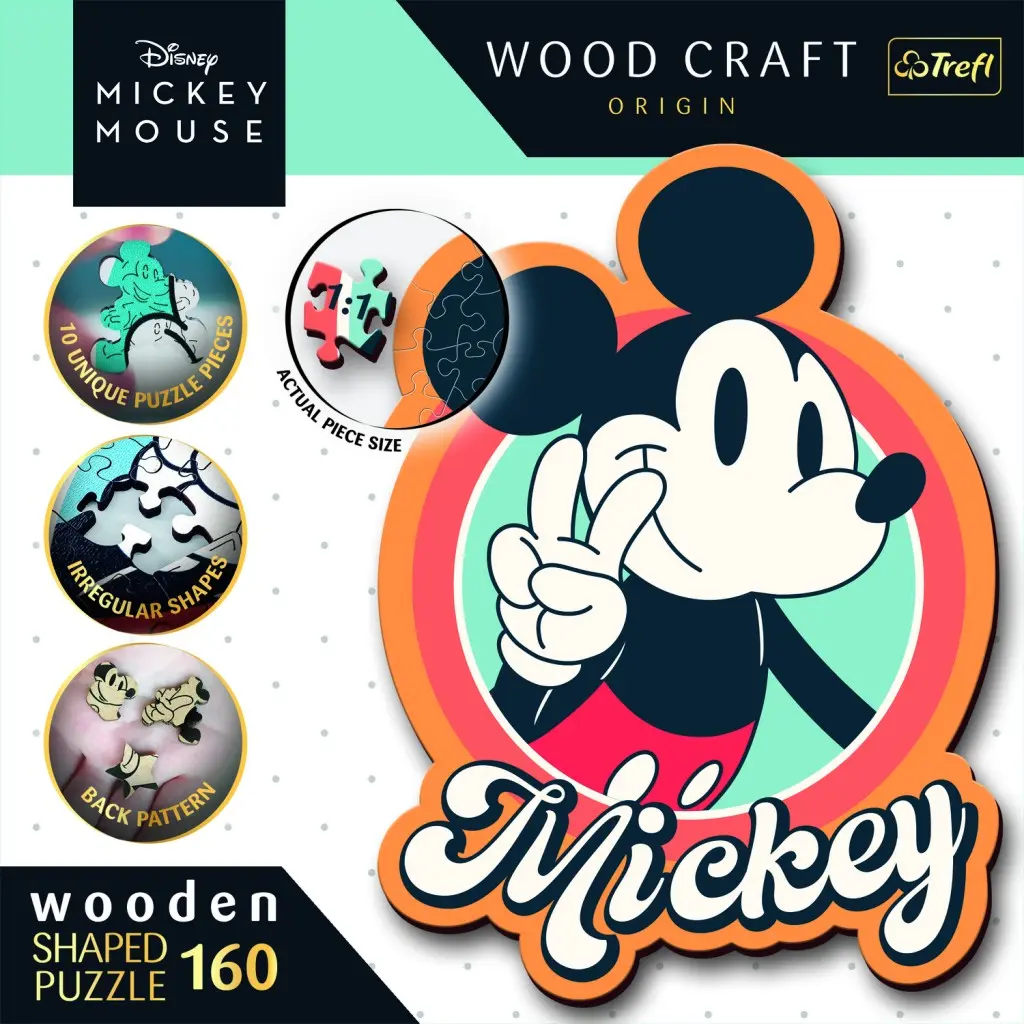 Puzzle Wood Craft Origin Mickey Mouse Retro 160 dílků - Tagamoto