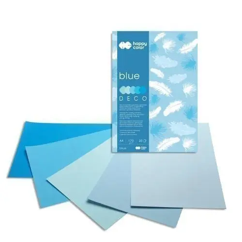 Barevné papíry A4 170g, 5 barev BLUE, 20ls