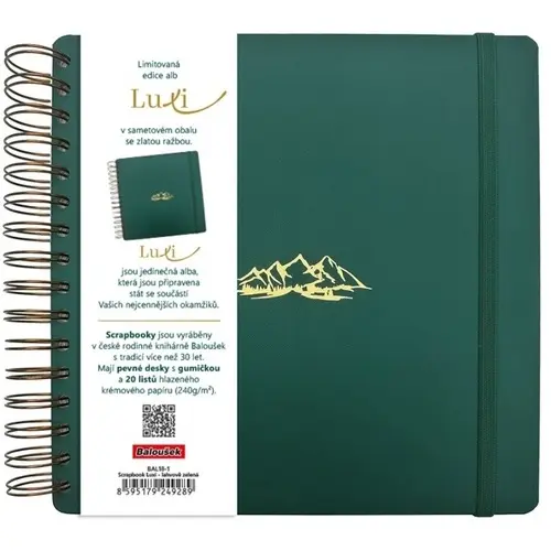 Scrapbook Luxi lamino lahvově zelená