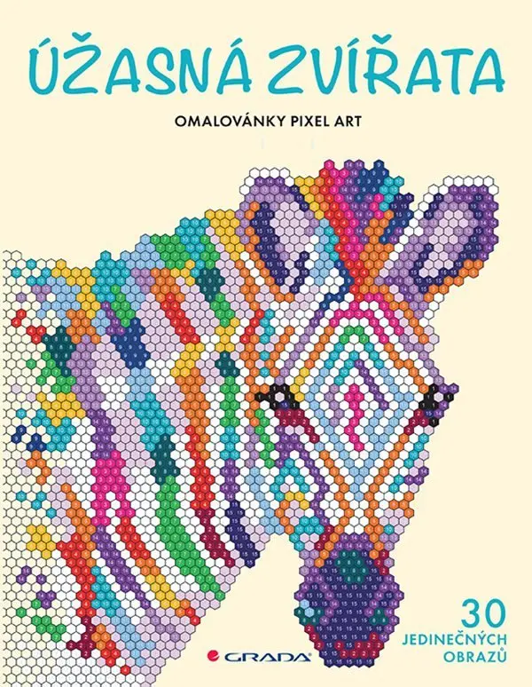 Omalovánky Pixel Art Úžasná zvířata - 30 jedinečných obrazů - Lauren Farnsworth