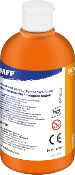 temperové barvy 500ml oranžová