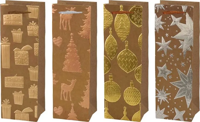 taška vánoční set 4ks T12 KRAFT mix V29 (120x360x85)