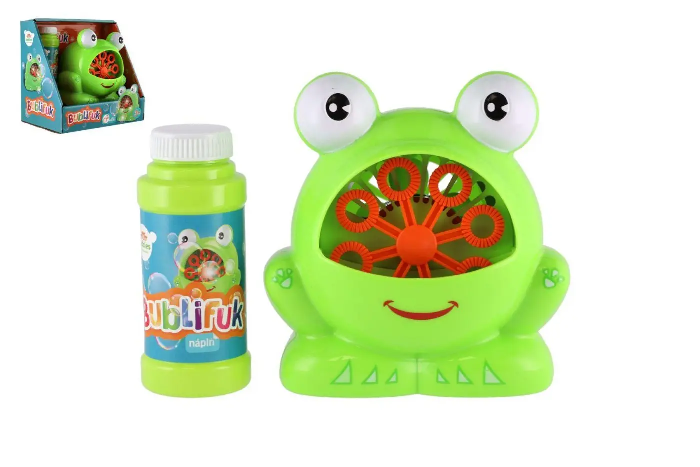 Bublifuk stroj Žába na baterie + náplň