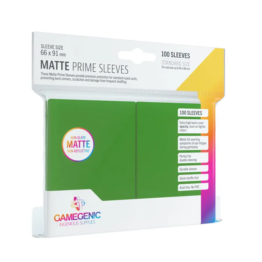 Matné obaly na karty PRIME – zelené (100 ks) 66x91 mm