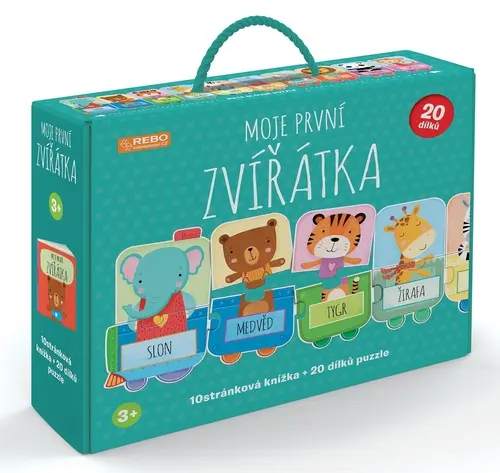 Moje první zvířátka (10stránková knížka + 20 dílků puzzle)