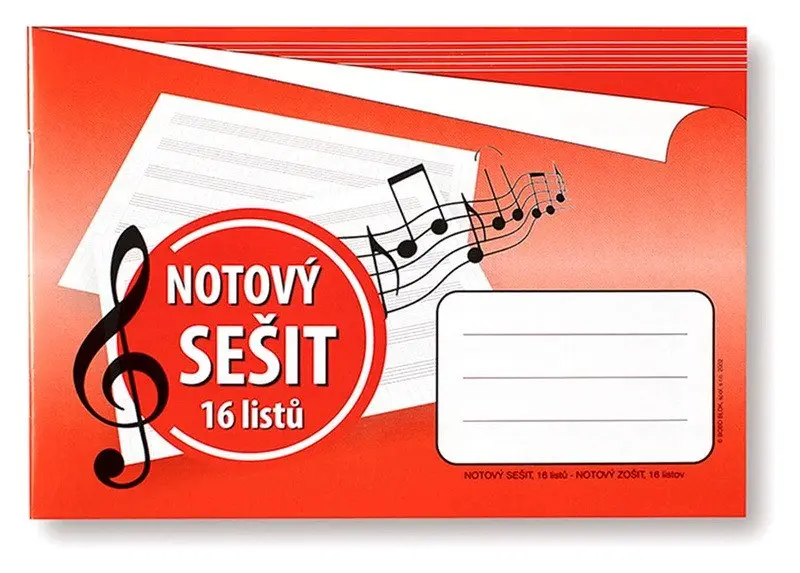 Notový sešit A5, 16 listů