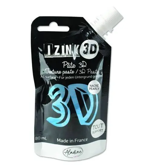 Reliéfní pasta 3D IZINK - volubis, perleťová modrá, 80 ml