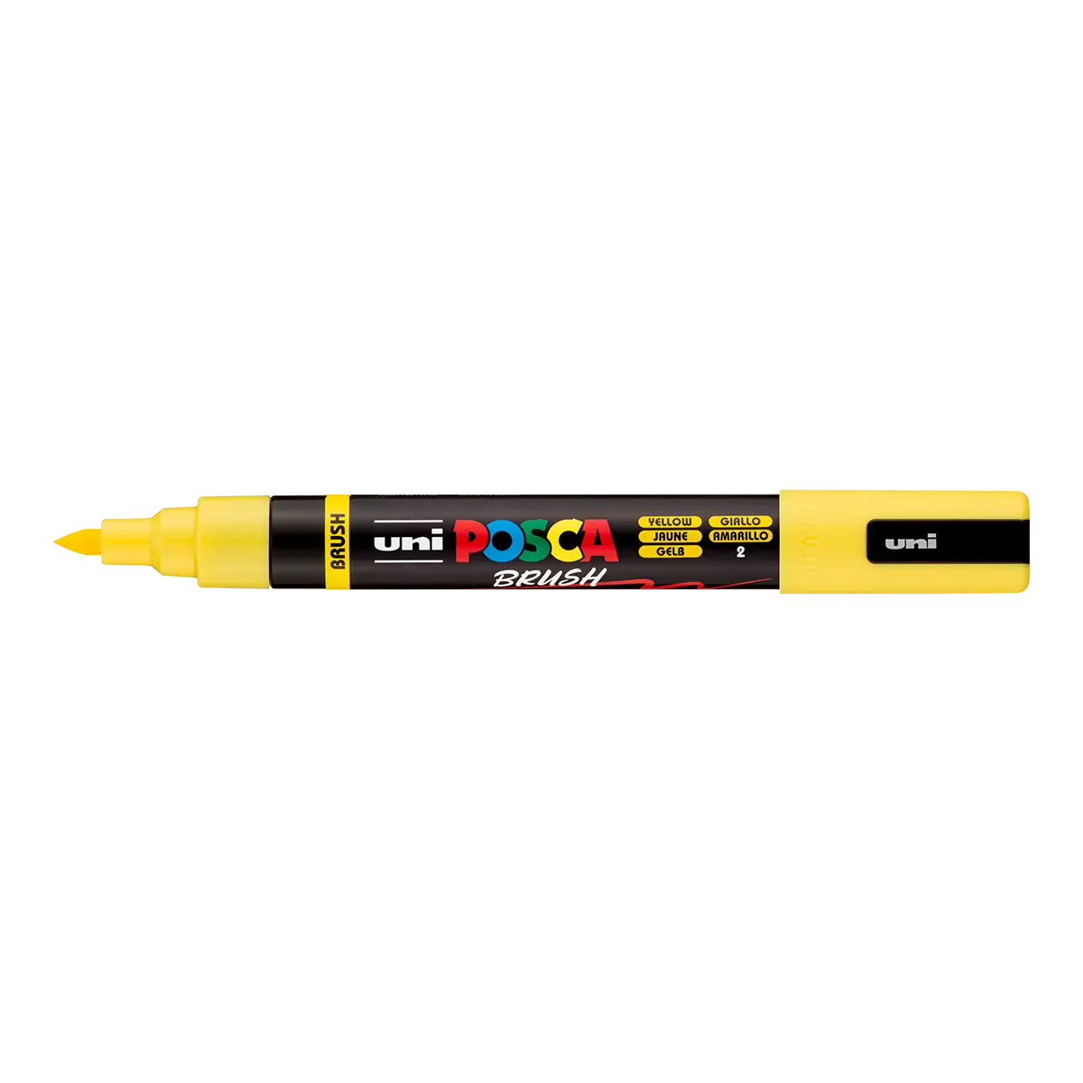 Akrylový popisovač POSCA se štětcovým hrotem PC-5BR, 1 - 4 mm, žlutá