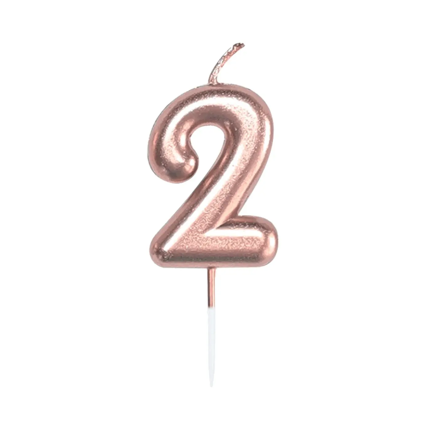 Svíčka dortová rose gold 5 cm číslo 2 - Albi