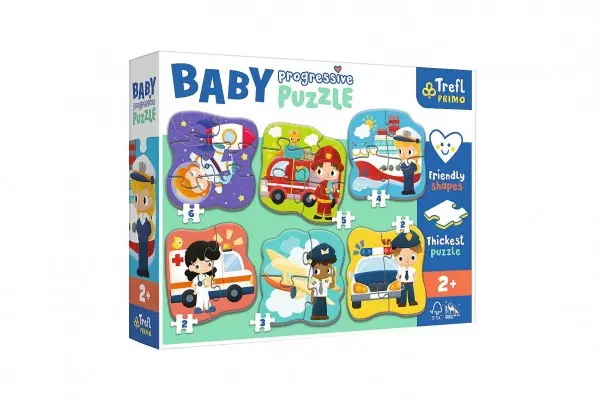 Trefl Puzzle Baby Povolání a vozidla 6v1 (2-6 dílků)