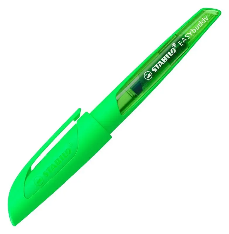 Plnicí pero s hrotem M STABILO EASYbuddy NEON, neonová zelená - vč. bombičky